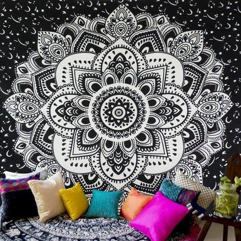 Wall Tapestry Bohemia Mandala Floral Tapestries -   20 room decor Pared mandalas ideas
