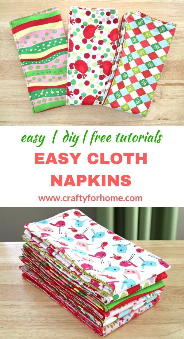 Handmade Cloth Napkins: Easy Tutorials -   22 fabric crafts Easy fat quarters ideas