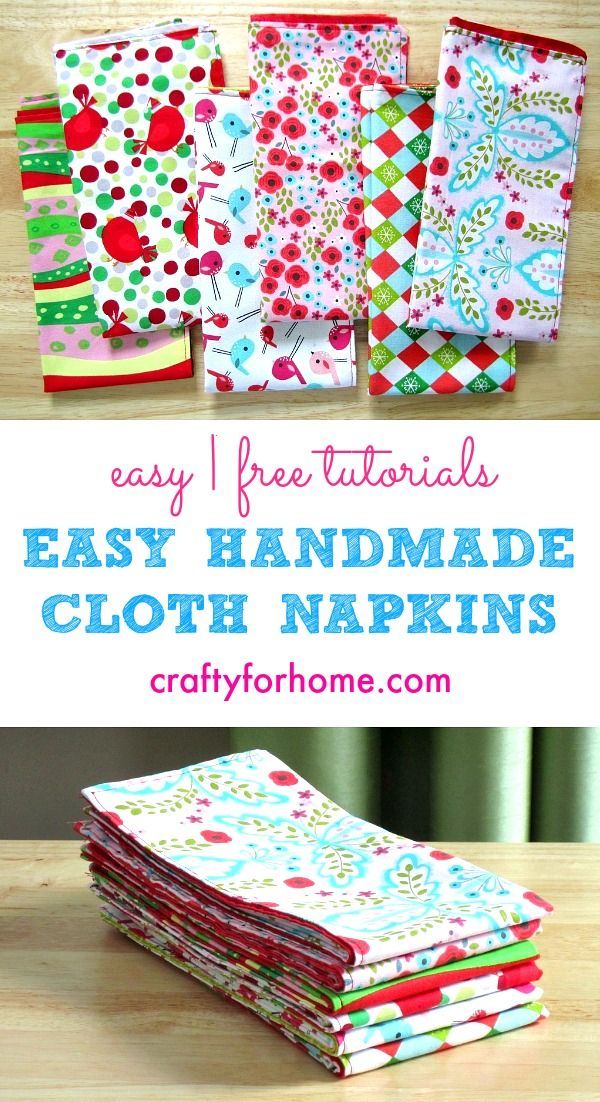 Handmade Cloth Napkins: Easy Tutorials -   22 fabric crafts Easy fat quarters ideas
