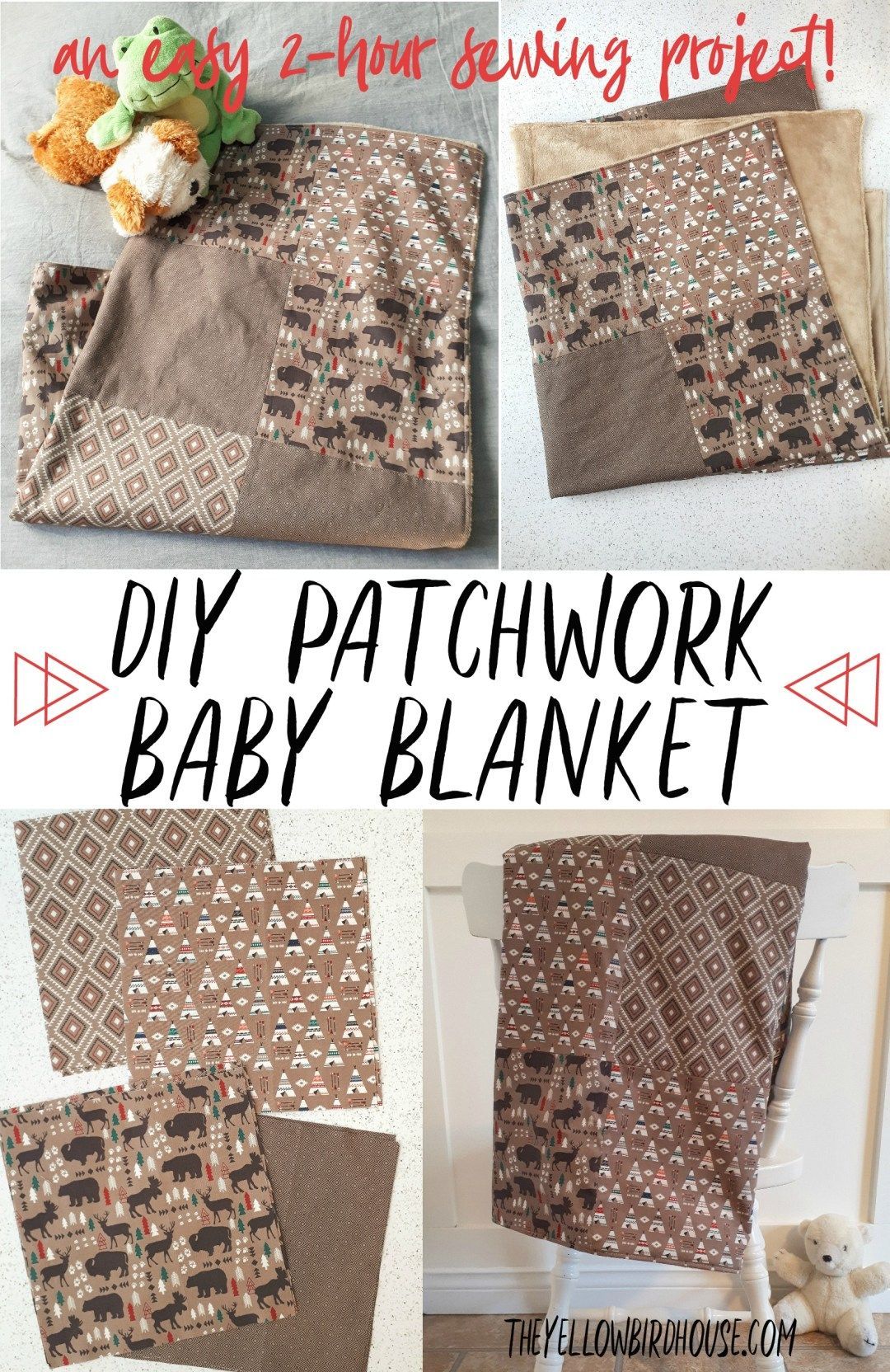 DIY Patchwork Baby Blanket - 2 Hour Sewing Project -   22 fabric crafts Easy fat quarters ideas