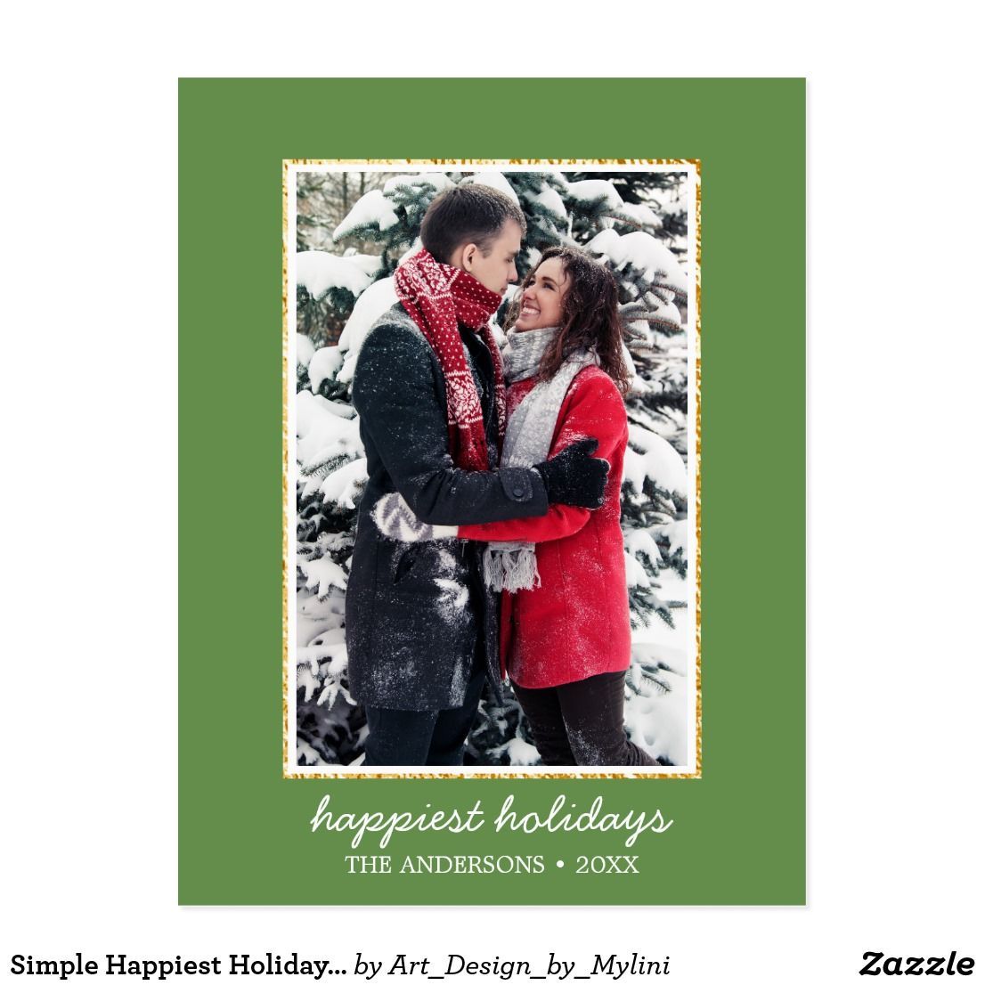 Simple Happiest Holidays Photo Christmas Greetings Postcard | Zazzle.com -   22 holiday Photos simple ideas