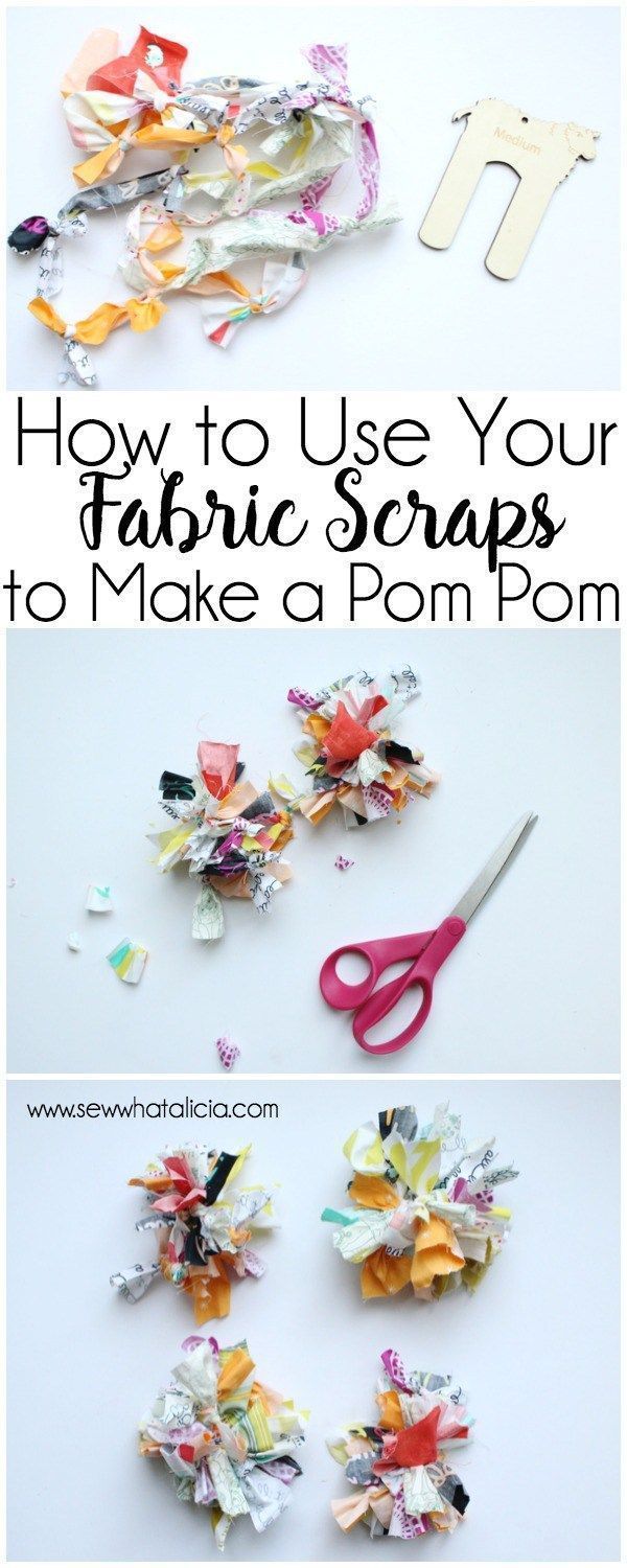 How to Use Your Fabric Scraps to Create a Pom Pom -   24 fabric crafts No Sew patterns ideas