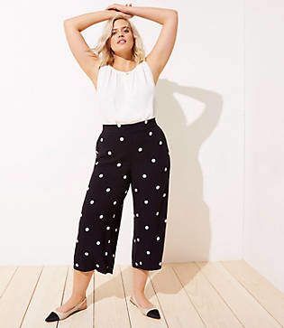 LOFT Plus Dotted Fluid Wide Leg Pants -   5 DIY Clothes Plus Size for women ideas