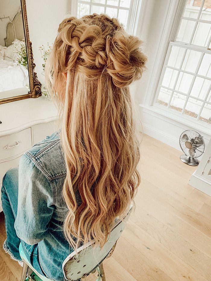 The Wiegands: Double Half Up Braid -   7 hair Inspo mornings ideas