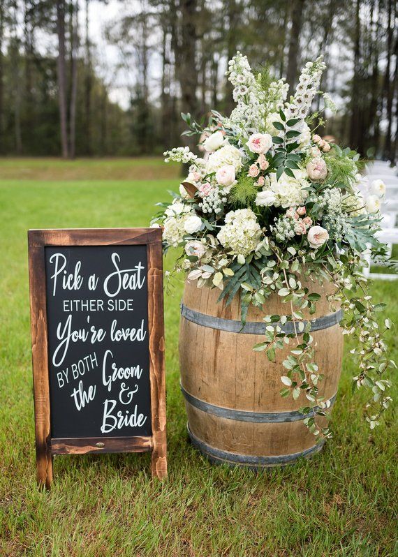 Wedding Reception Decor | Seating Sign | Pick a Seat Not a Side | DIY Chalkboard Decal -   9 wedding Simple country ideas