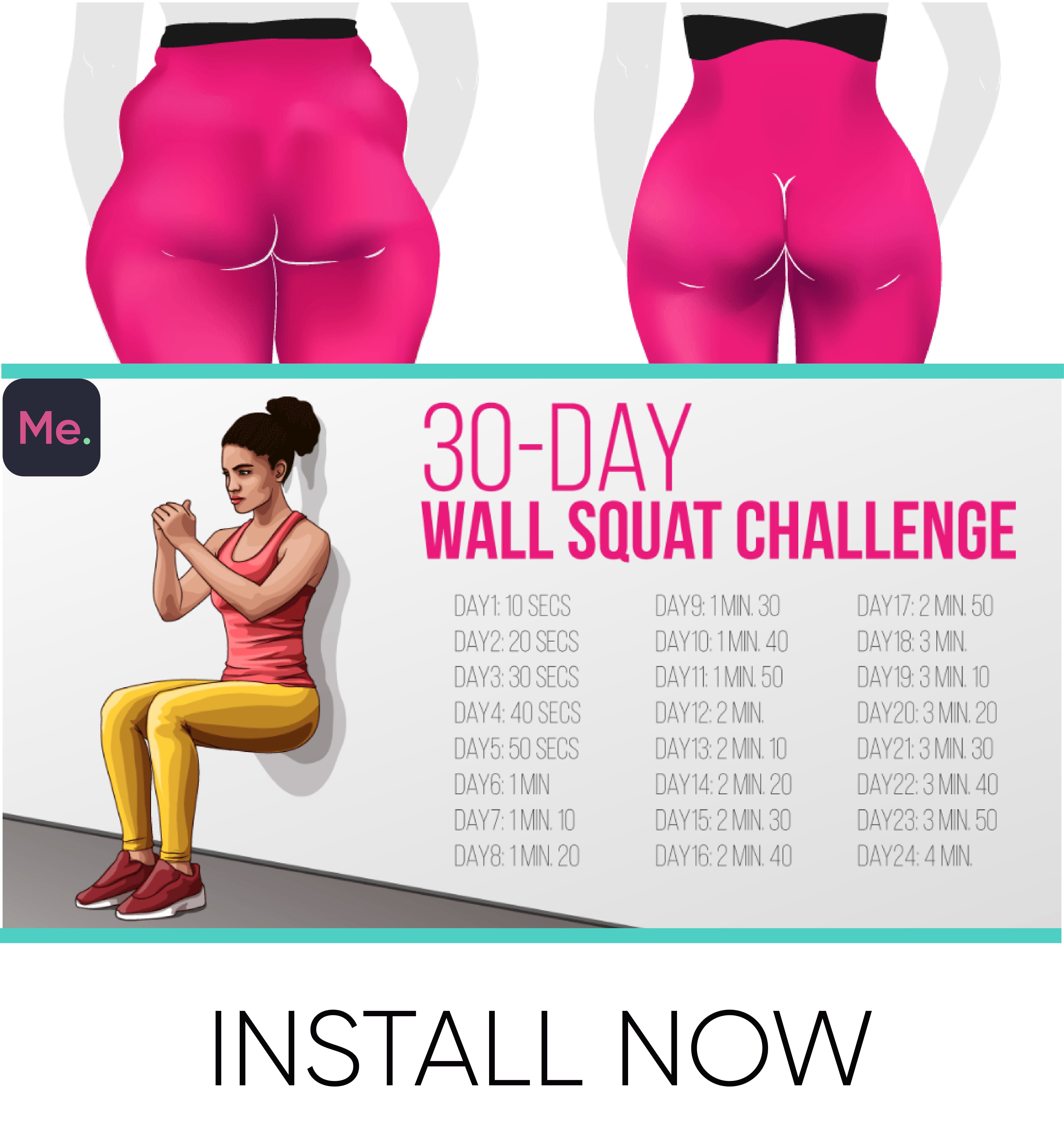 30-Day Wall Squat Challenge -   10 diet Programme fitness ideas