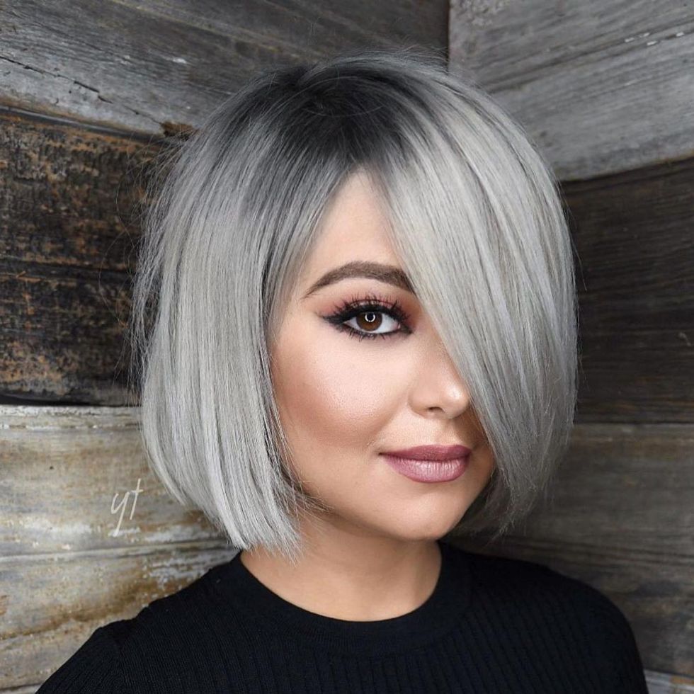 40 Stylish and Sassy Bobs for Round Faces -   10 hair Gray faces ideas