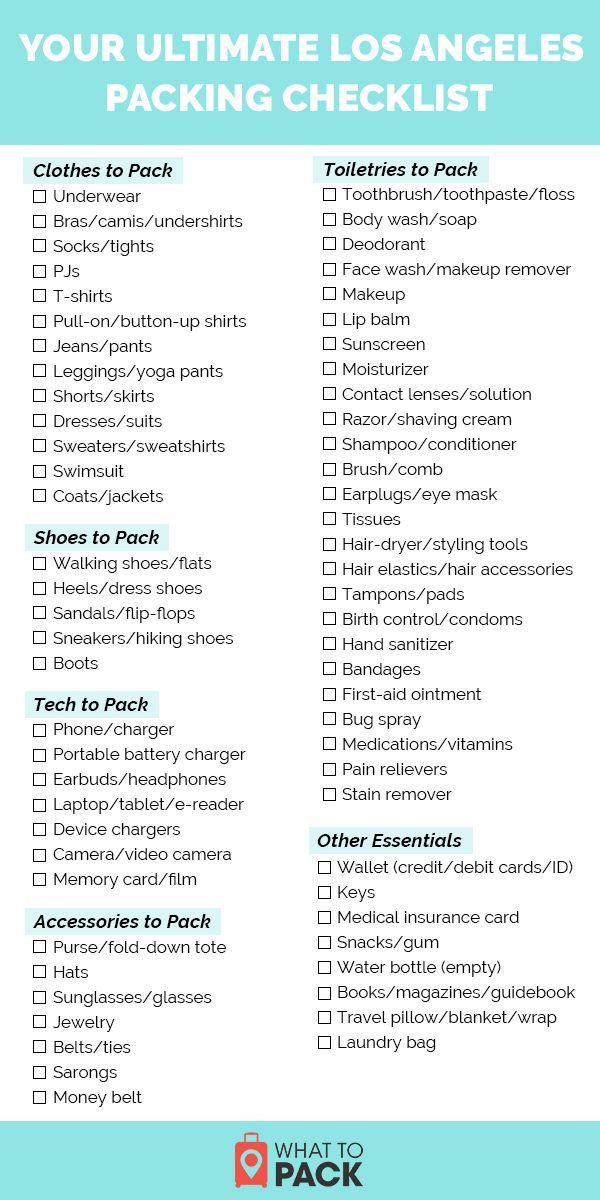 Your Ultimate Los Angeles Packing Checklist -   10 holiday Packing organisation ideas