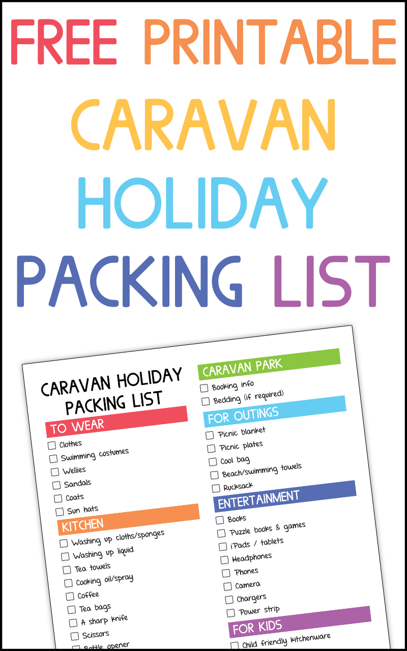 What to pack for a caravan holiday - free printable check list -   10 holiday Packing organisation ideas