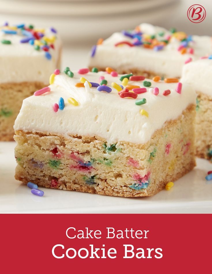 Cake Batter Cookie Bars -   11 cake Cute betty crocker ideas