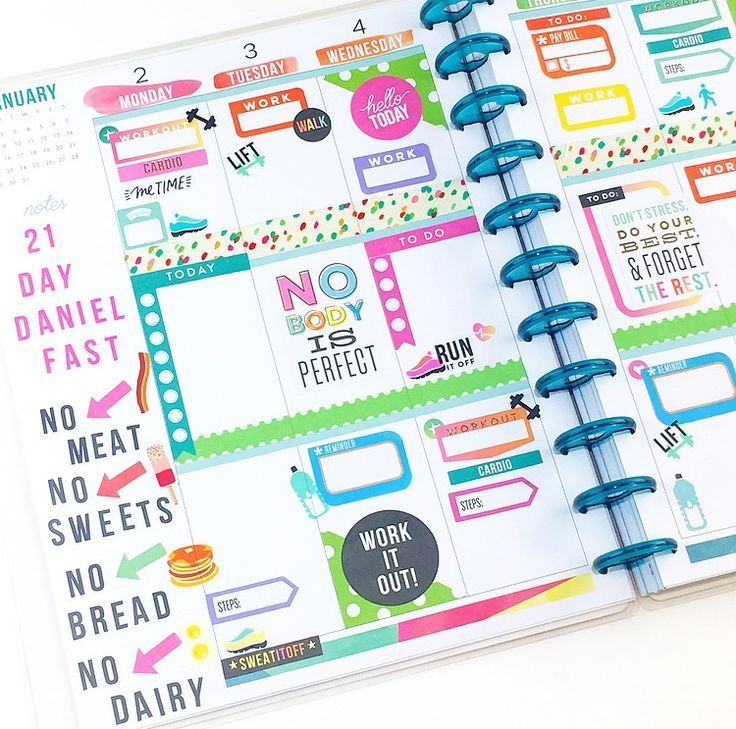 #beforethepen fitness-themed spread in the BIG Happy Planner® -   11 fitness Planner memories ideas