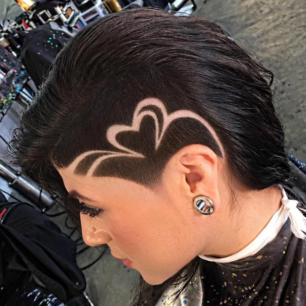 20 Undercut Hair Tattoo Ideas for Girl -   11 hair Art shaved ideas