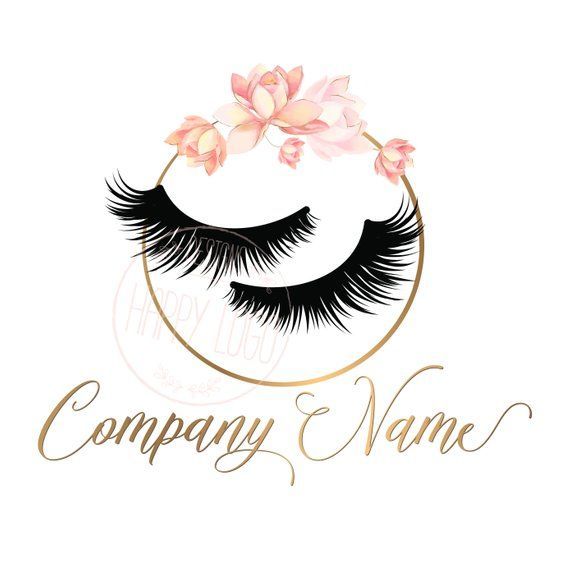 DIGITAL Custom logo design , gold lashes logo, eye lashes beauty logo, makeup logo, gold lashes flowers logo design, gold pink beauty logo -   11 makeup Logo cartoon ideas