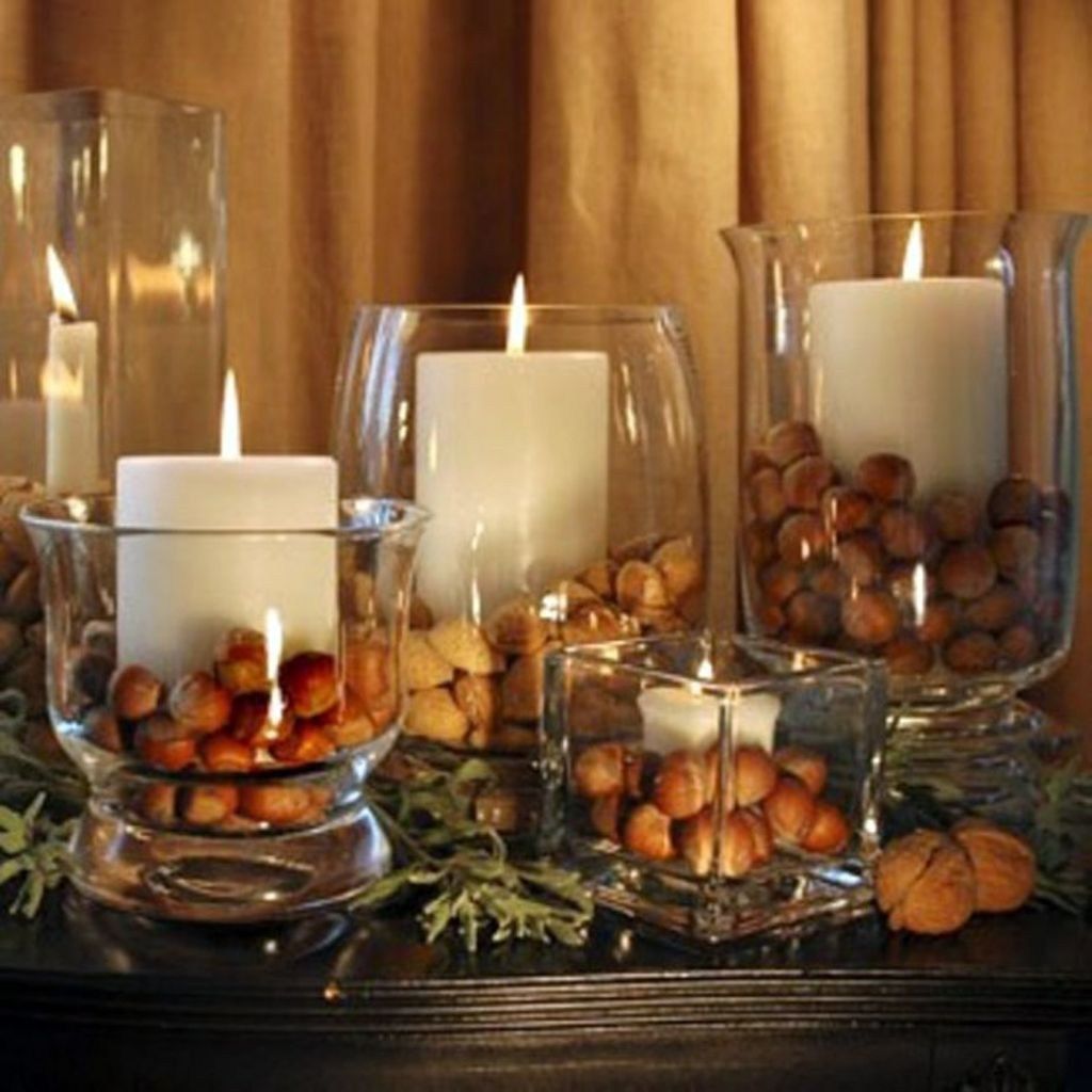 47 Easy and Simple Christmas Table Centerpieces Ideas for Your Dining Room -   11 room decor Fall candle holders ideas