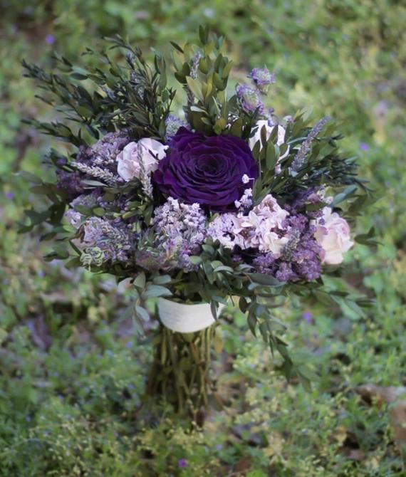 Romantic Fall Bouquet | Plum Lavender and Lilac Dried Wedding Flower Bouquet, Large Bouquet | The Evie Jane Collection -   11 wedding Fall plum ideas