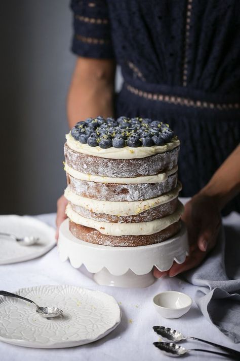 Lemon and Blueberry Layer Cake + Cream Cheese Frosting -   12 cake Aesthetic vintage ideas