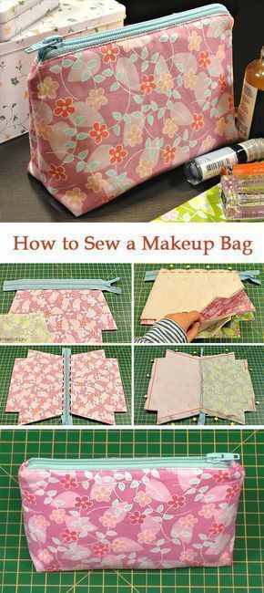How to Sew a Makeup Bag ~ DIY Tutorial Ideas! patterns  # -   12 diy projects Sewing tote bags ideas