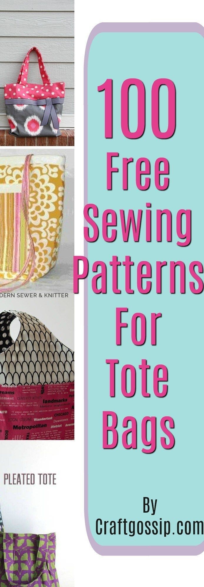 100 Sewing Patterns – Tote Bags -   12 diy projects Sewing tote bags ideas
