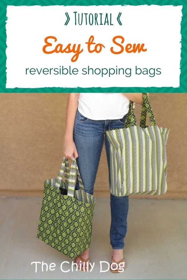 Sewing Tutorial: Reversible Shopping Bags -   12 diy projects Sewing tote bags ideas