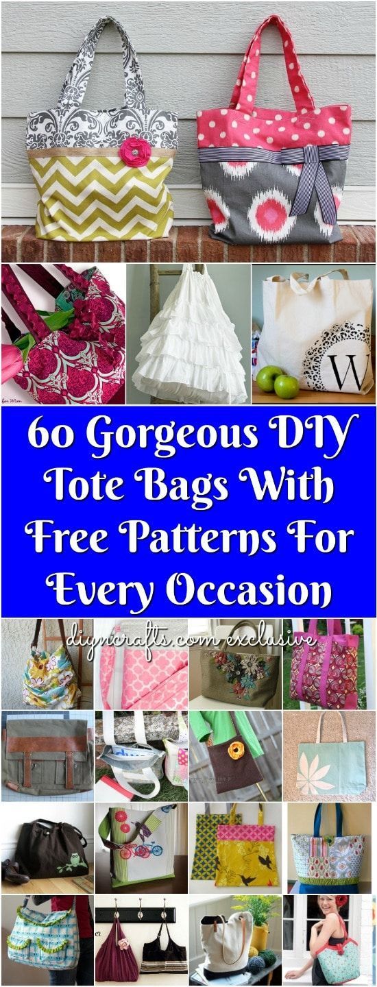 60 Gorgeous DIY Tote Bags With Free Patterns For Every Occasion -   12 diy projects Sewing tote bags ideas
