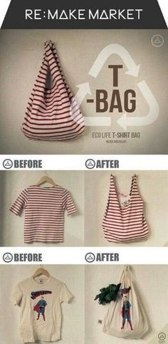 Ways To Recycle Old Clothes -   12 diy projects Sewing tote bags ideas