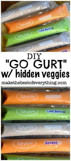 DIY 'Go Gurt' with hidden veggies -   12 healthy recipes For Kids hidden veggies ideas