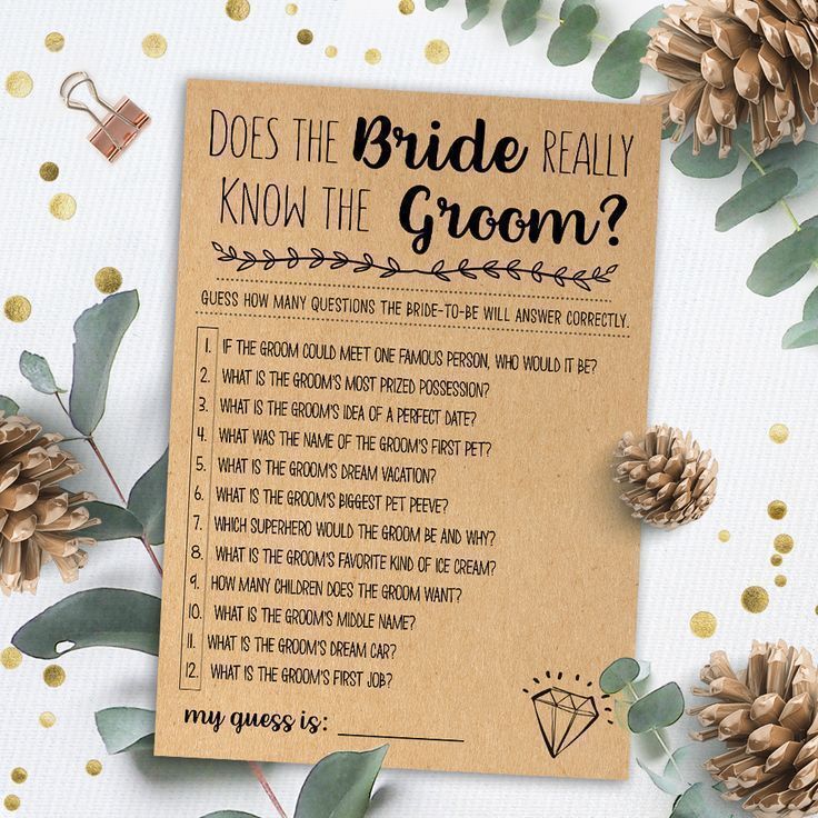 Does She Know Him, Bridal Shower Games Printables, Bridal Shower Game Idea, Bridal Shower Instant Download, Wedding Game, Kraft Paper -   12 simple wedding Games ideas