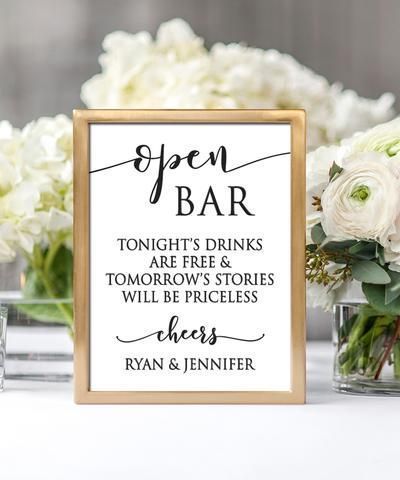 Open Bar Wedding Print -   12 simple wedding Games ideas