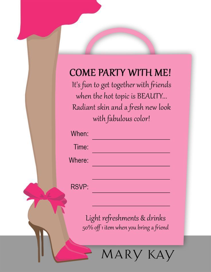 Sleepover Invitation Templates for Slumber Party -   12 skin care Brands mary kay ideas