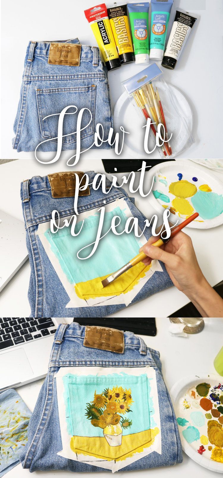 How to Paint On Jeans (5 steps with pictures) -   13 DIY Clothes Paint projects ideas