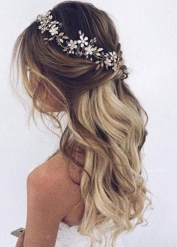 Bridal hair piece Bridal hair vine Gold Bridal headpiece Bridal headband Wedding headband Wedding ha -   13 hair Makeup party ideas