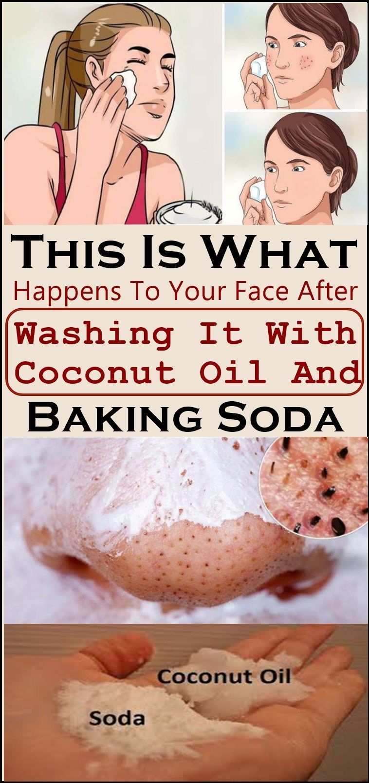 This Is What Happens To Your Face After Washing It With Coconut Oil And Baking Soda -   13 skin care Coconut Oil faces ideas
