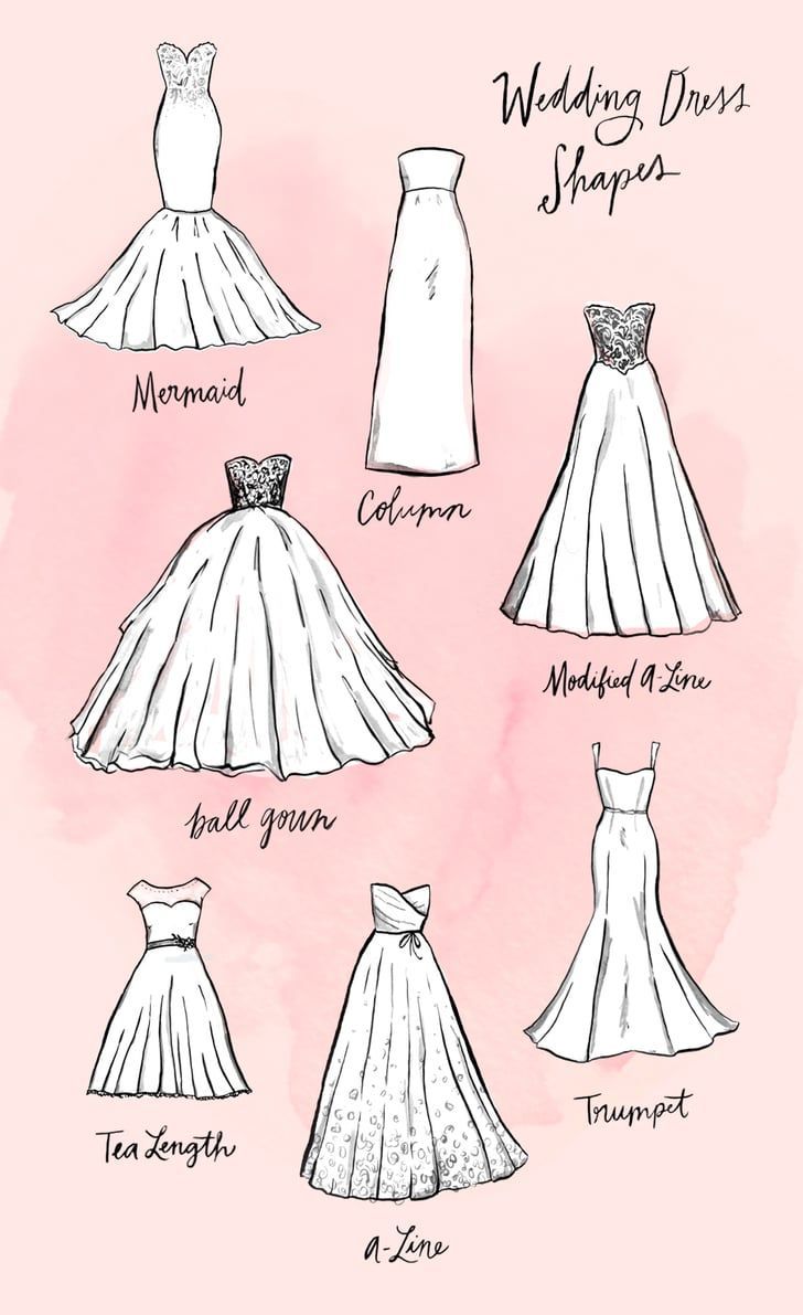 Everything You Ever Wanted to Know About Wedding Dress Silhouettes -   14 dress Wedding drawing ideas