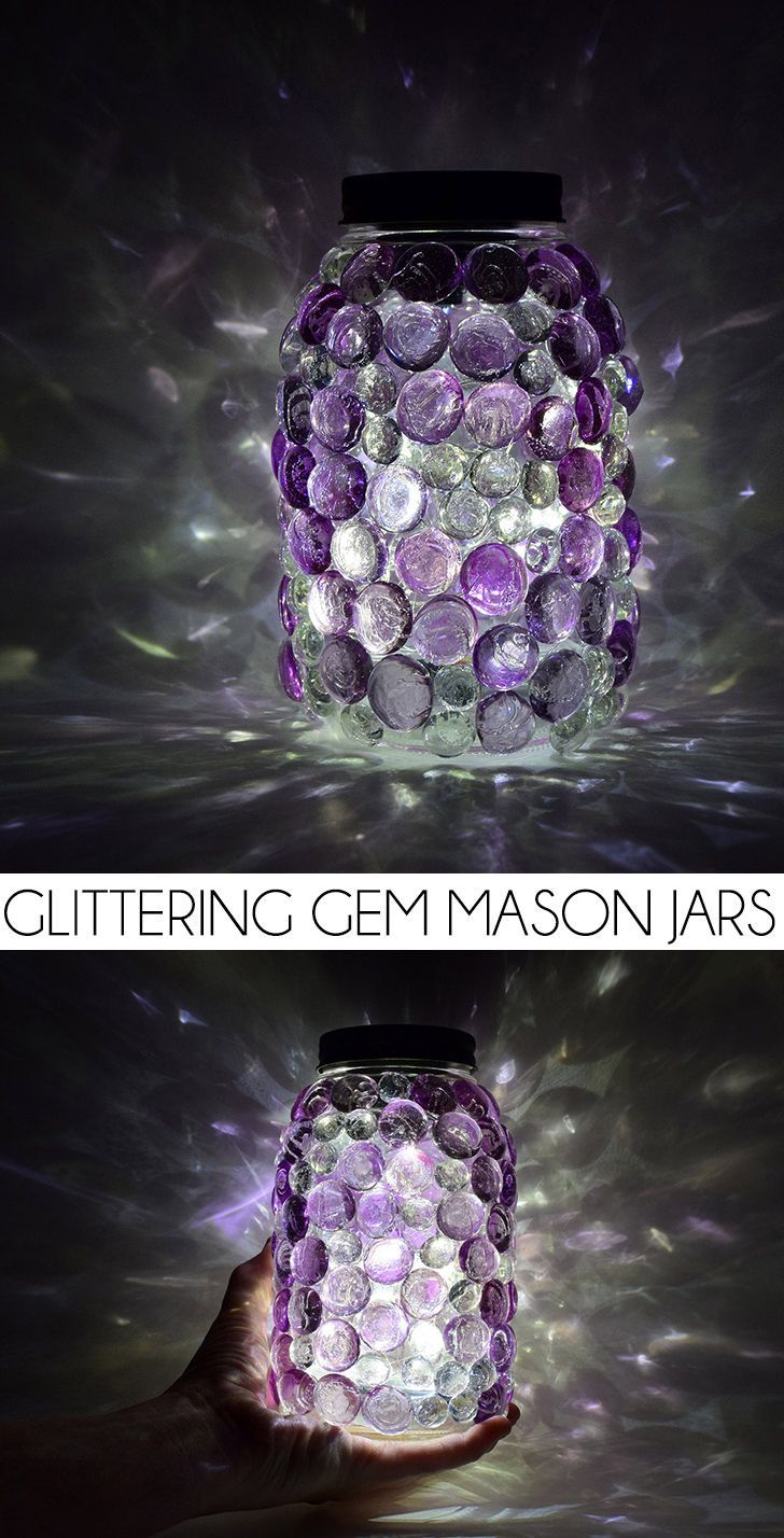 Glittering Gem Mason Jars with DIY Solar Lids -   14 garden design For Kids mason jars ideas
