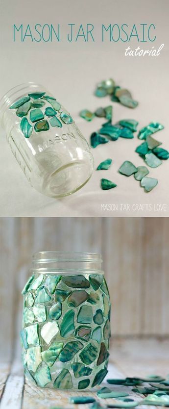 Mosaic Mason Jar -   14 garden design For Kids mason jars ideas