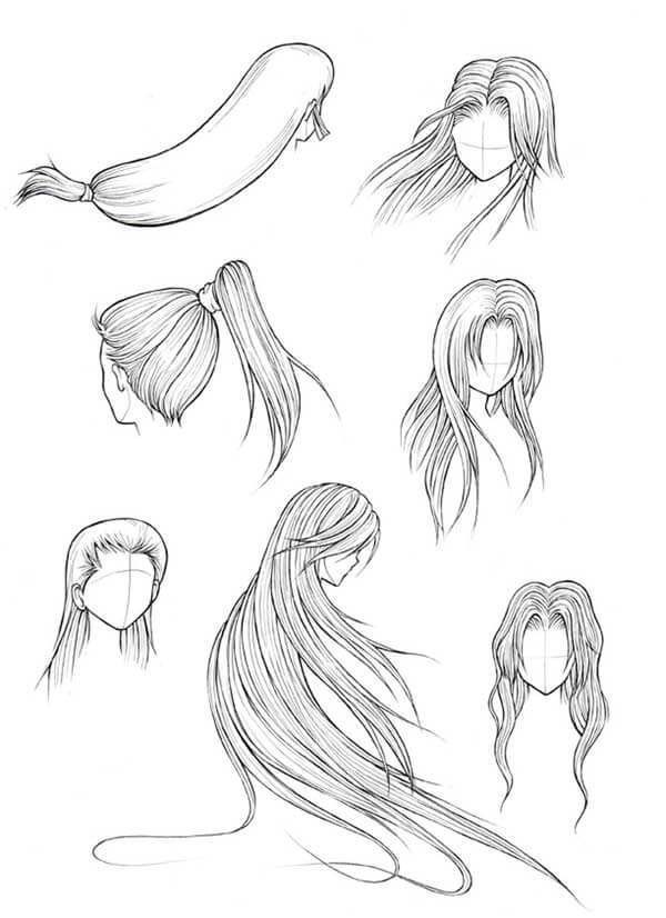 14 hairstyles Drawing easy ideas