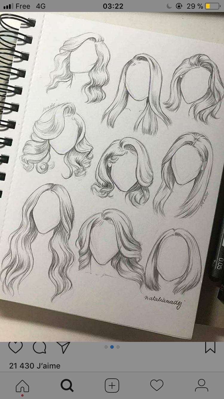30+ Amazing Hair Drawing Ideas & Inspiration -   14 hairstyles Drawing easy ideas