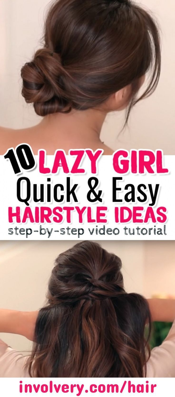 10 EASY Lazy Girl Hairstyle Ideas {Step By Step Video Tutorials For Lazy Day Running Late Quick Hairstyles} -   14 hairstyles Quick locks ideas