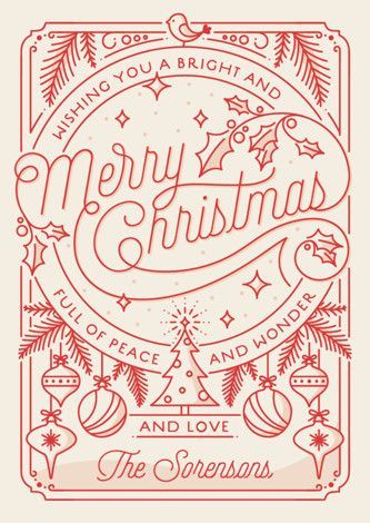 Merry Little Lines -   14 holiday Cards template ideas