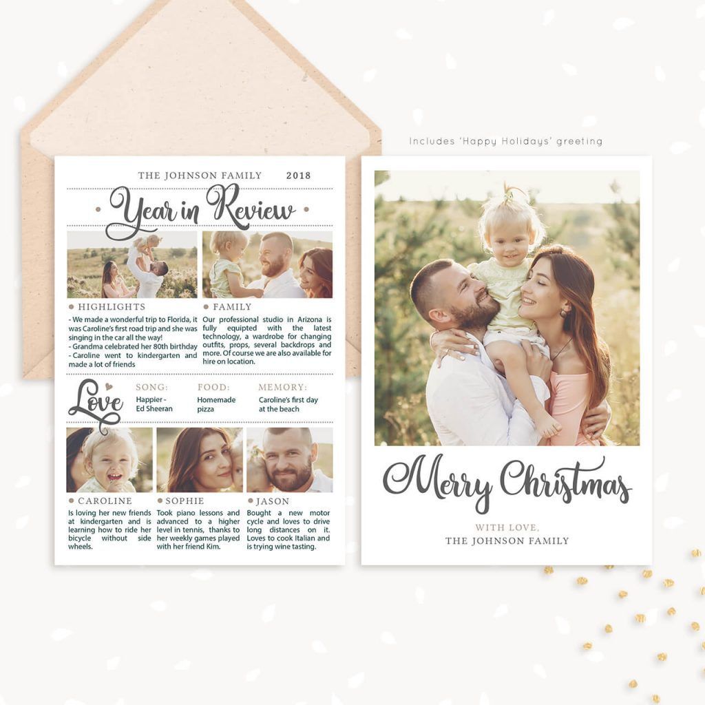 Year in review Christmas card template -   14 holiday Cards template ideas