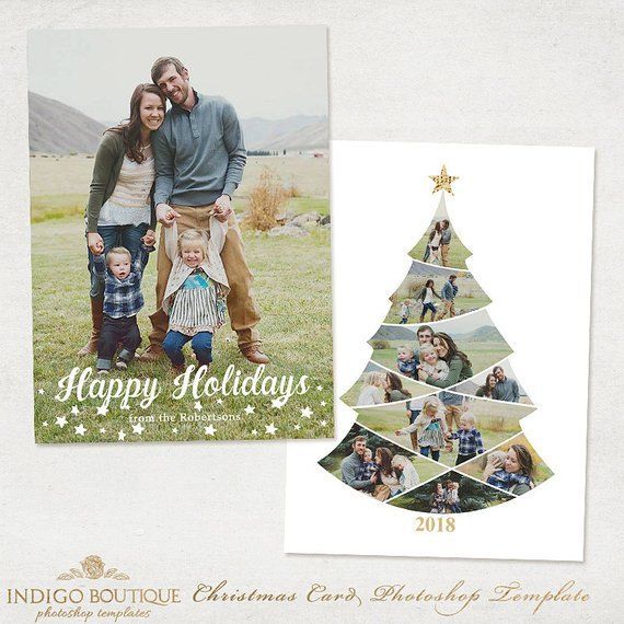 Christmas Card Template - for Photographers and Personal Use - 5x7 Holidays Photo card Template - Ch -   14 holiday Cards template ideas