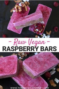 Raw Raspberry Bars -   14 raw desserts Healthy ideas