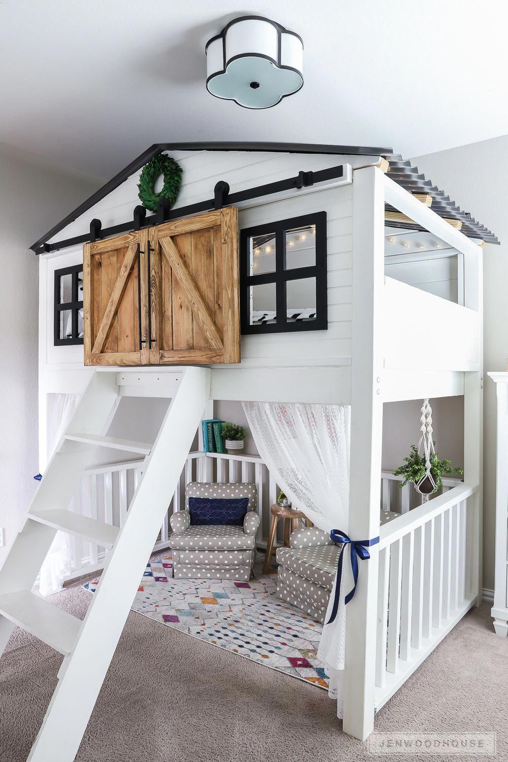 How To Build A DIY Sliding Barn Door Loft Bed Full Size -   14 room decor Kids awesome ideas