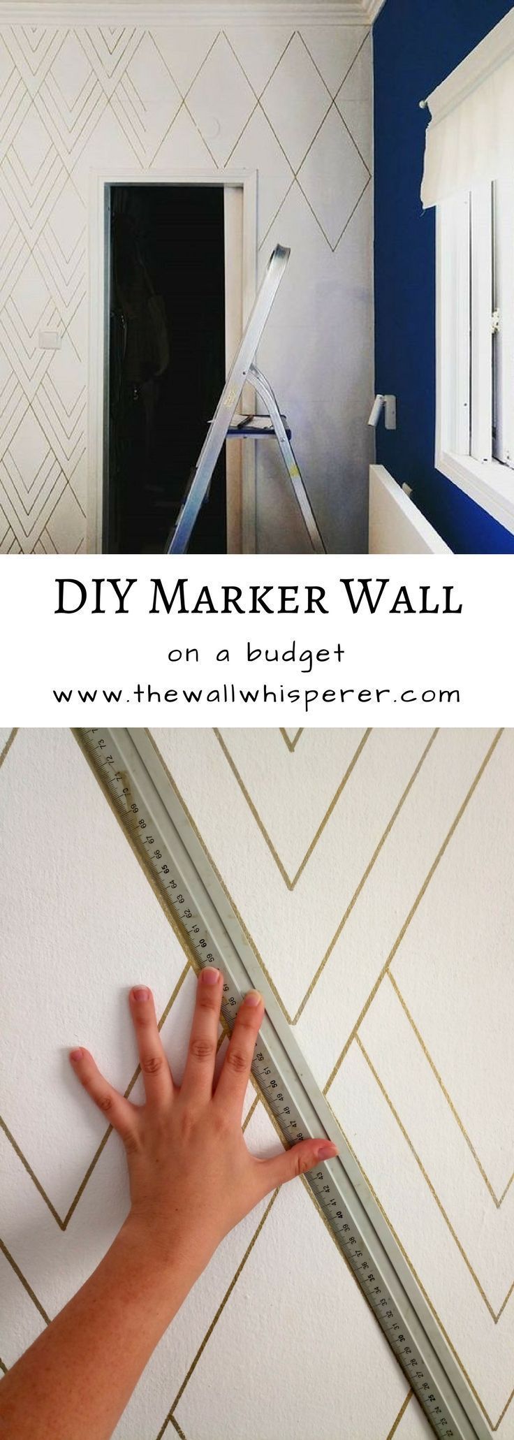 Accent wall - DIY faux wallpaper project - cheap and quick -   15 home accents DIY projects ideas