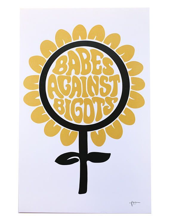 Pro female art, babes against bigots poster, 70s style poster, feminist style poster, hand drawn art, retro style art, 70s home decor -   15 room decor For Women retro style ideas