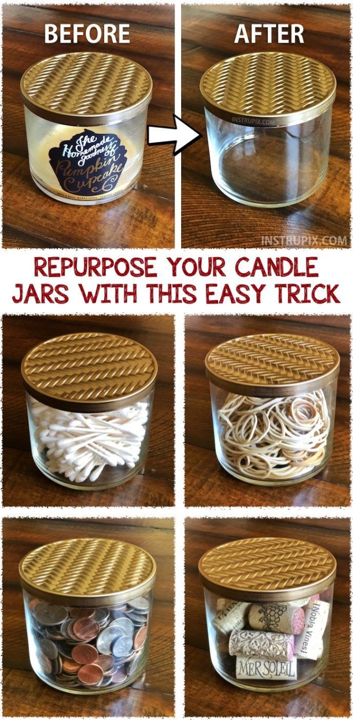 Repurpose Your Candle Jars With This Easy Trick -   16 holiday Hacks diy crafts ideas