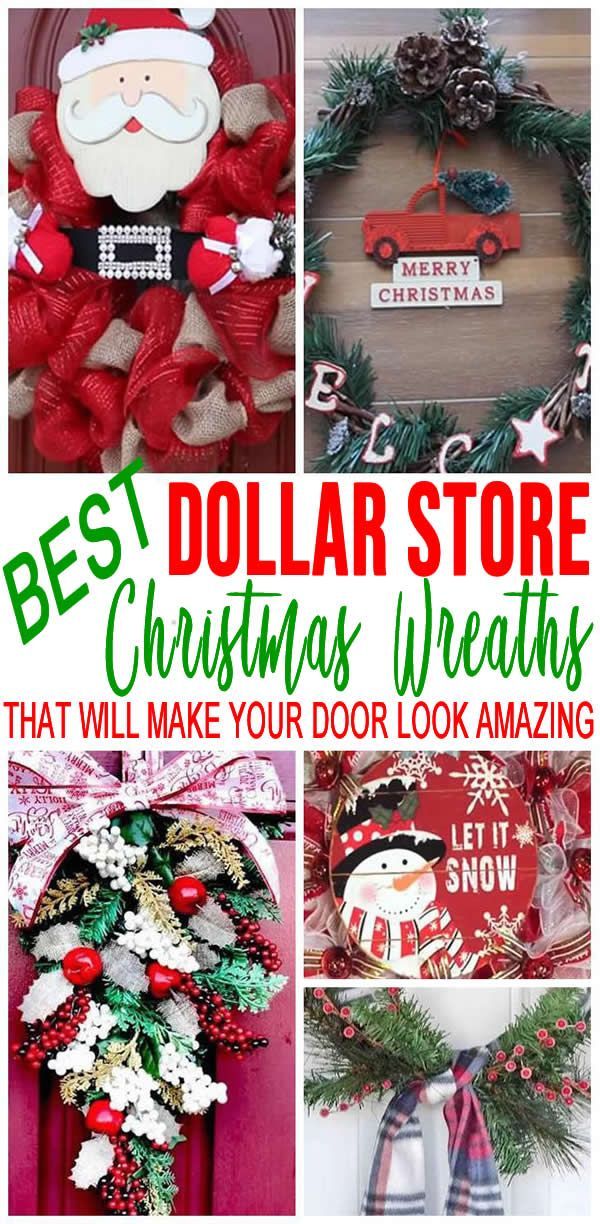 BEST Dollar Store Christmas Wreath! DIY Holiday Wreath Ideas – Learn How To Make Wreaths To Make Your Front Door Look Amazing – Dollar Store Hacks – Homemade Christmas Decor -   16 holiday Hacks diy crafts ideas