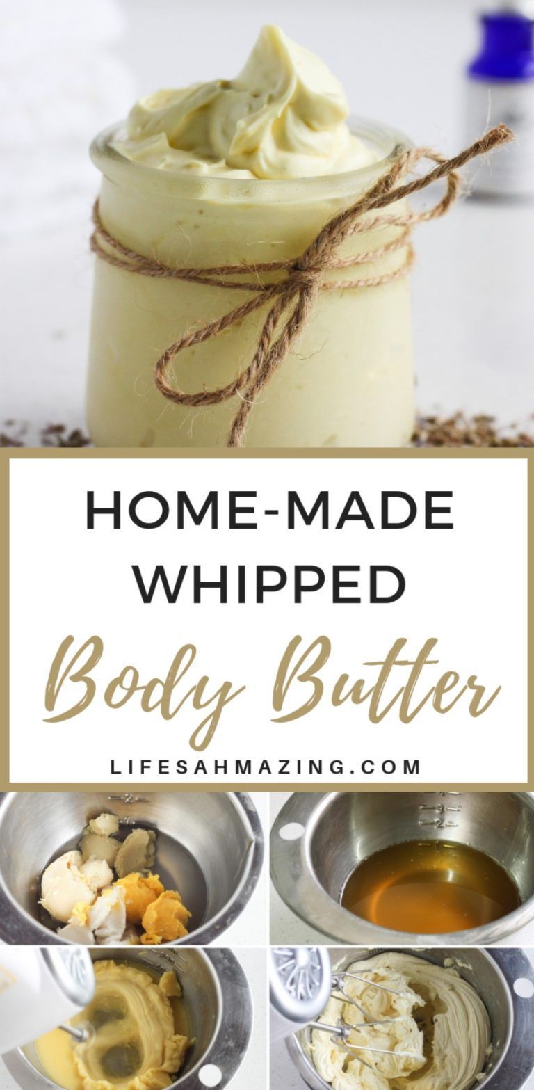 Homemade, Whipped, Lavender Body Butter - with Shea Butter and Coconut Oil (+Printable Labels -   16 makeup Noche coconut oil ideas