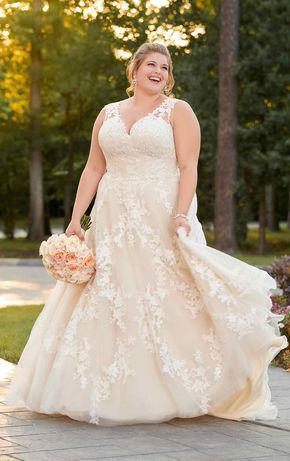 Plus-Size A-Line Wedding Dress -   16 pink wedding Gown ideas