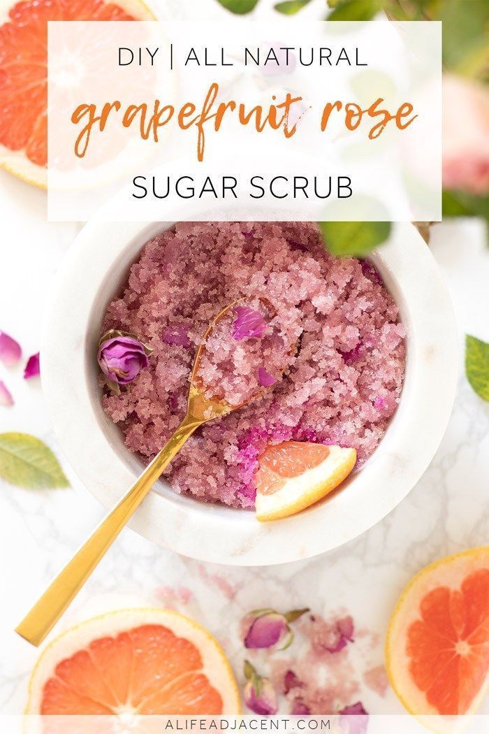 DIY Grapefruit Sugar Scrub with Rose Petals -   16 skin care Organic sugar scrubs ideas
